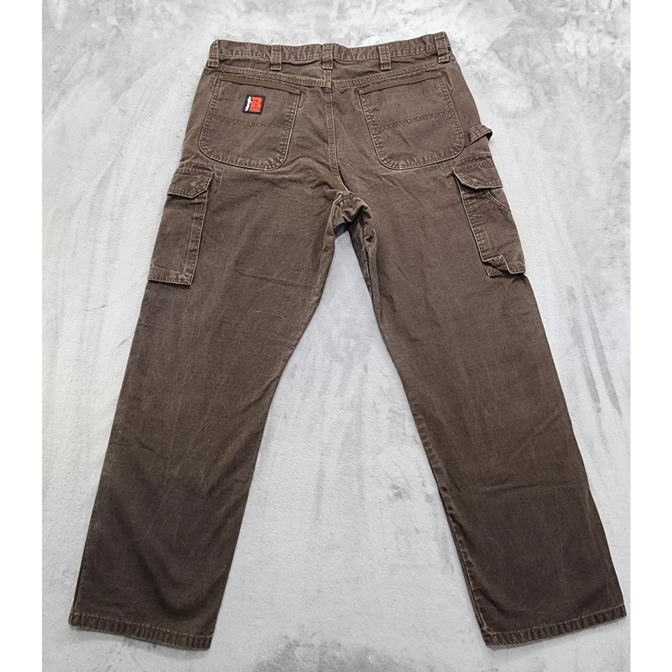 Vintage Wrangler Pants Mens 38x32 Brown Carpenter Double Knee Riggs Workwear - Image 4 of 4
