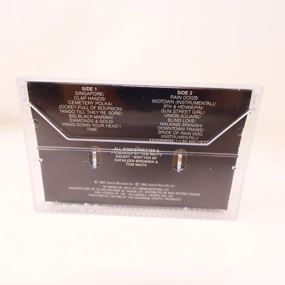 Tom Waits Rain Dogs Cassette 1985 Island Records Singapore/Clap Hands/Time Foto 2 de 4