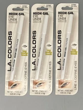 L.A. Colors Neon Gel Eyeliner Long Wearing Formula FLASH WHITE #C37067 x 3PK