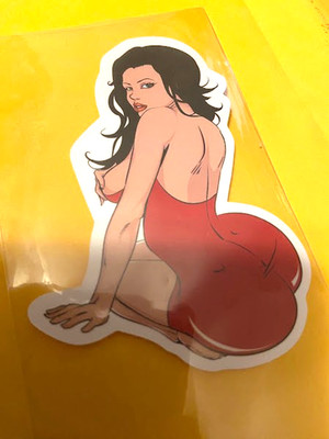Rocker Chick-Pop Art-Sticker-Die-Cut-2.5x3.5''-Indoor Sticker-New