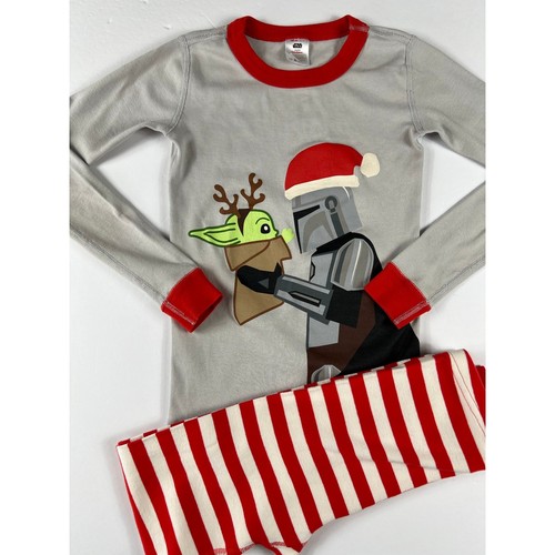 Hanna Andersson Baby Yoda Mandalorian Holiday Pajamas size 10 /140 - Picture 2 of 11