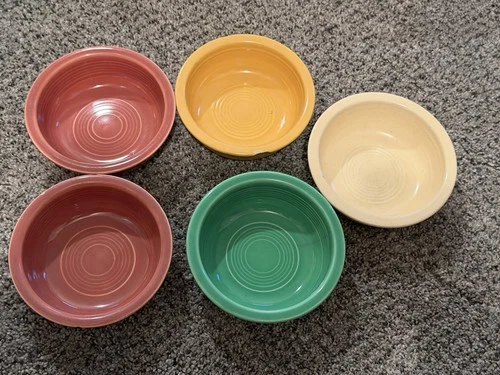 Fiesta Classic Rim 4 7/8" Small Cereal Berry Bowl Set Of 5 (as Is)