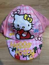 Hello Kitty Pink Yellow Girls Adjustable Baseball Cap Bow Graphic Print Hat