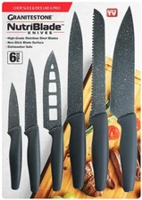 Granitestone NutriBlade Knife Set Easy Grip Nonstick High-Grade Stainless Blades