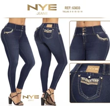 NYE JEANS COLOMBIANOS COLOMBIAN PUSH UP BLUE LEVANTA COLA BUTT LIFT BLUE SIZE3