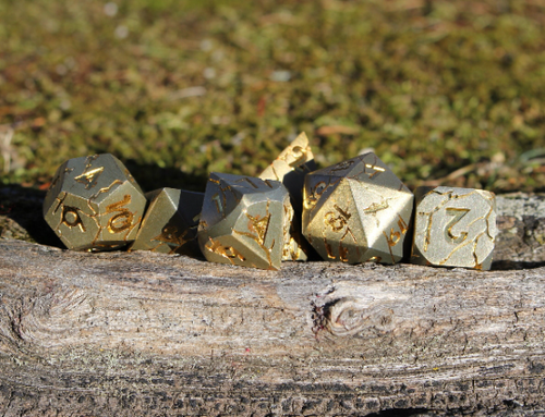 Dragon Gold Vein - 7 Piece Metal Polyhedral DND RPG 5e Dice Set - Picture 2 of 8
