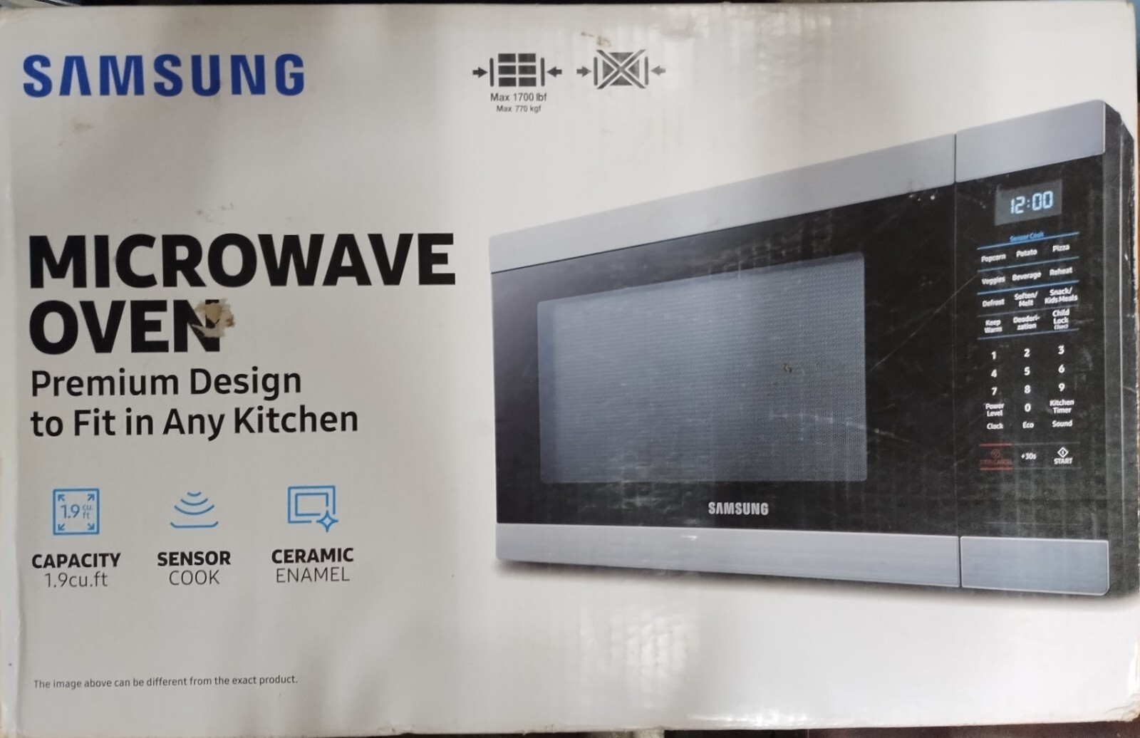 New Unopened Box Samsung MS19M8000AS 1.9 cu. ft 950W Microwave Oven
