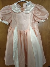 Vintage Girl's Flower Girl Dress Shiny Peach Color 1.5 years-2 years 92cm Stain