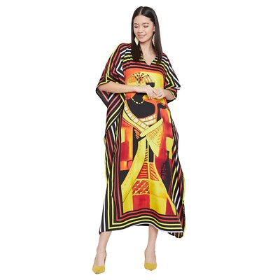 Women Boho Kaftan Dress Plus Size Caftan Cover-Up Hippie Beach African Maxi Gown