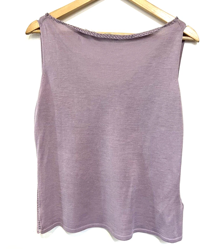 Blusa sin mangas Max Studio M lavanda púrpura tejida verano trabajo sin mangas Foto 3 de 4