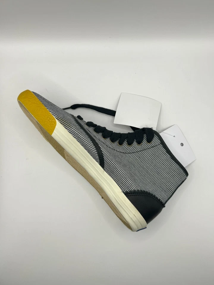 Keds Canvas Fabric Top Trainers High Top Black/White Stripes Brand New with Box - Image 4 of 4