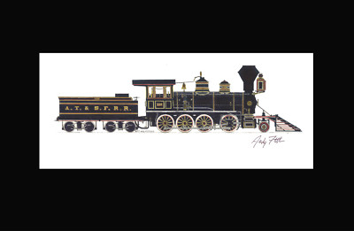 Santa Fe 2-8-0 #132 Cyrus K Holliday 11''x17'' Matted Print Andy Fletcher signed