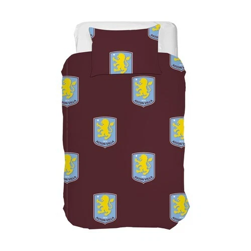 FANATICS UNLABELED Aston Villa Fanatics Football Bedding Bed Duvet Set Adult