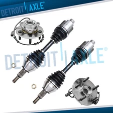 4WD Front Wheel Bearing Hubs CV Axle Shafts for 2002 - 2005 Dodge Ram 1500