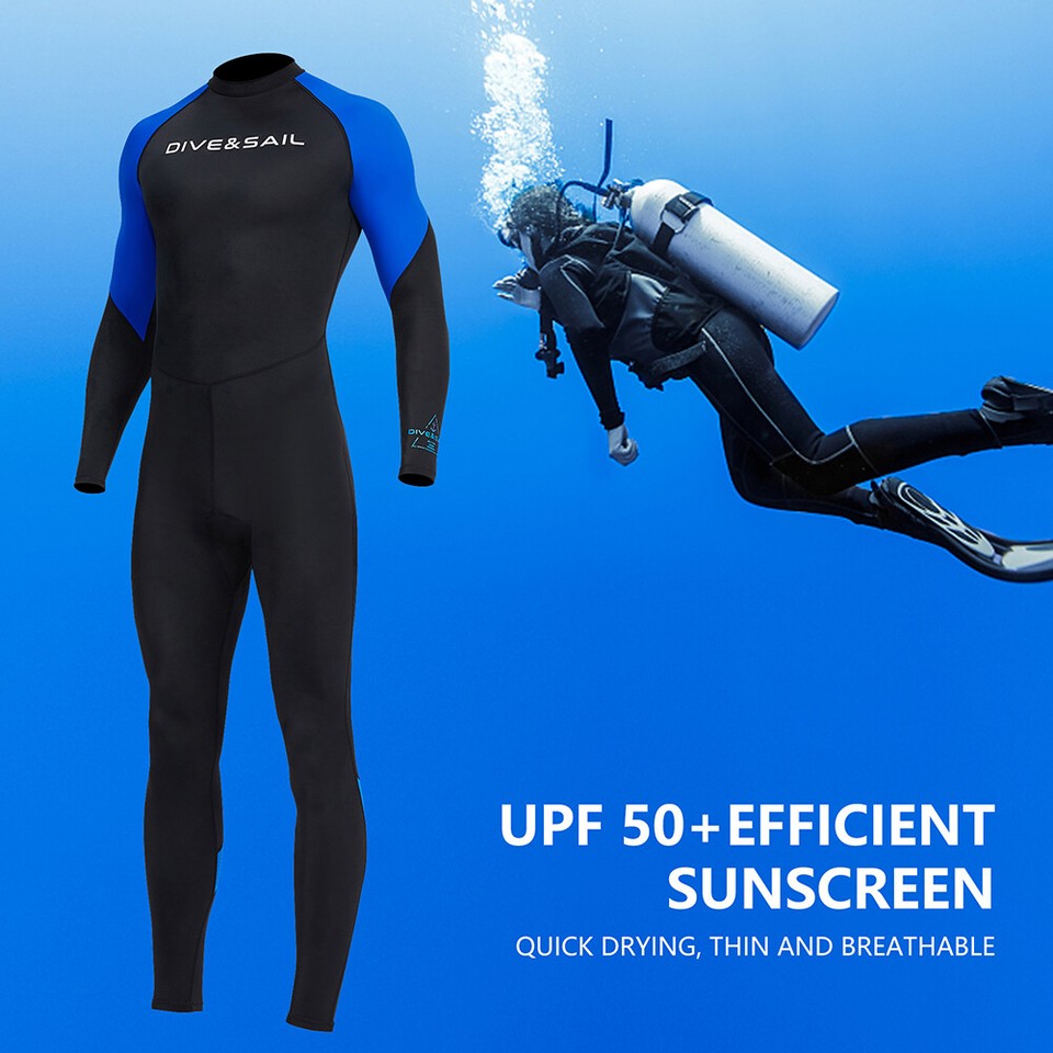 Men Diving Suit with Zipper Sunscreen Diving Surfing Suit Water Sports