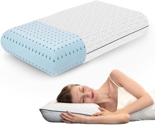 Cooling Gel Memory Foam Pillow - Standard Size Orthopedic Support, Firm Comfort - Picture 3 of 11