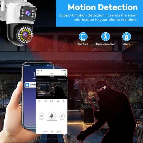 Dual Lens HD 1080P WiFi IP Camera Wireless Outdoor CCTV PTZ Home Security IR Cam - Picture 13 of 17