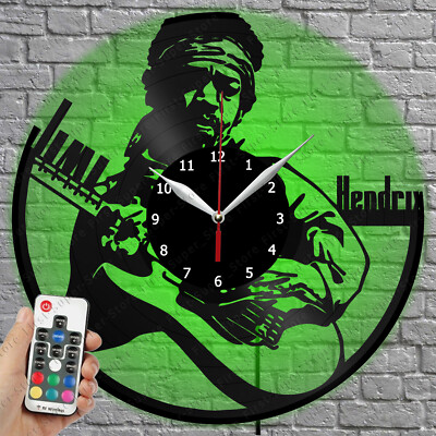LED Clock Jimi Hendrix Vinyl Record Wall Clock Led Light Wall Clock 2637