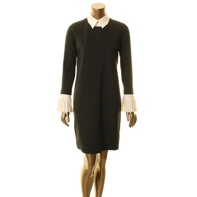 black peter pan collar dress