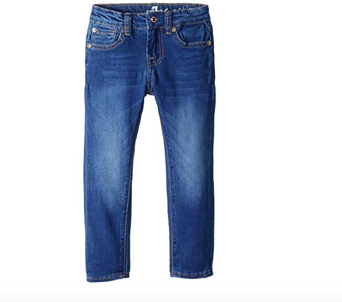 Jean Slim Skinny Délavé Bébé Fille 7 For All Mankind - Taille 18 Mois, Neuf Sans étiquette