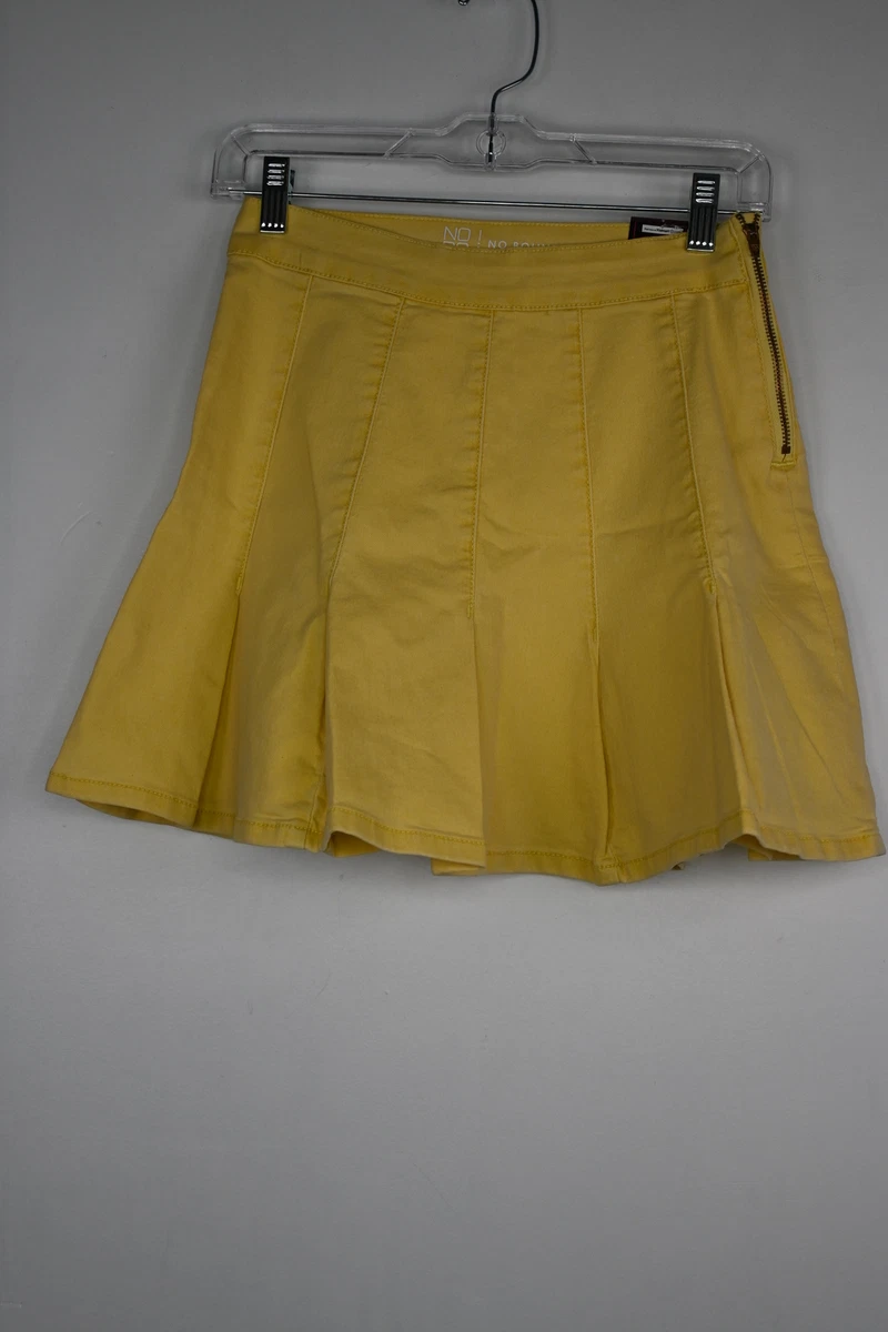 Pleated denim skirt clearance yellow