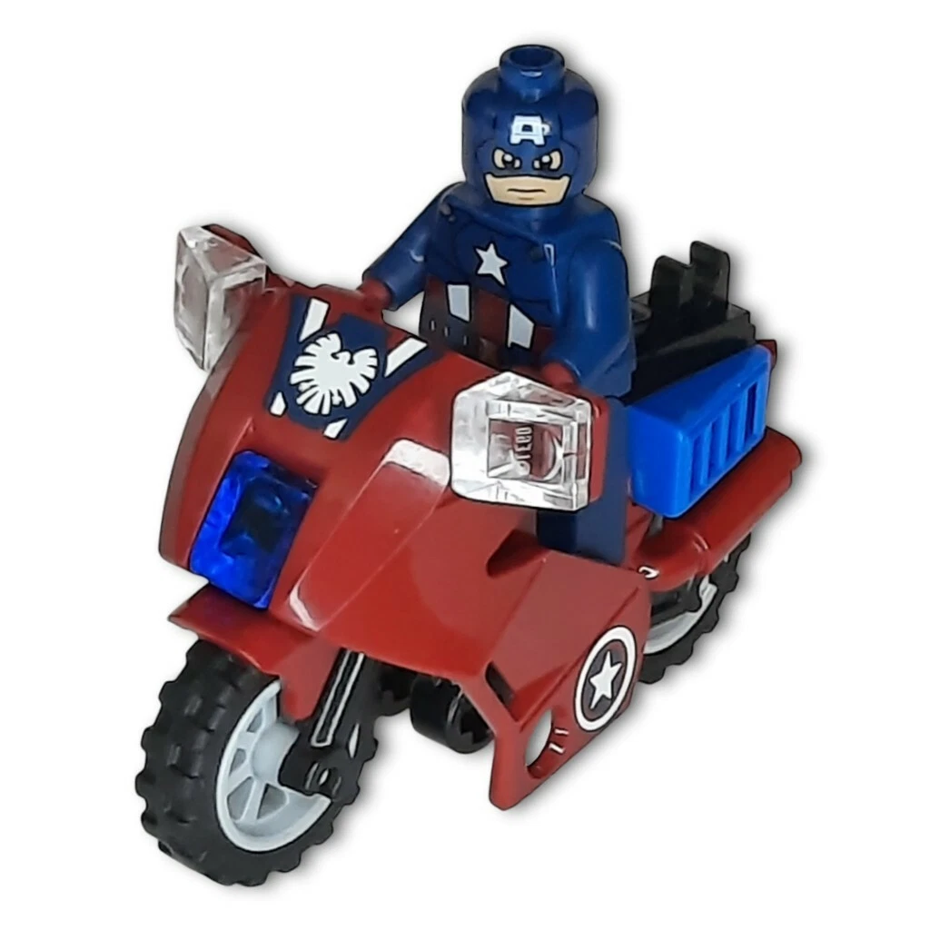 LEGO Captain America Minifigure Motorcycle Bike Lot Marvel Avengers Figure 6865