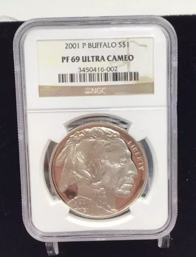 2001 P NGC Buffalo S$1 PF69 Ultra Cameo Dollar 