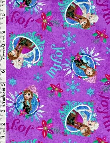 Purple Frozen Sisters Merry Joyful by Springs Creative 27"