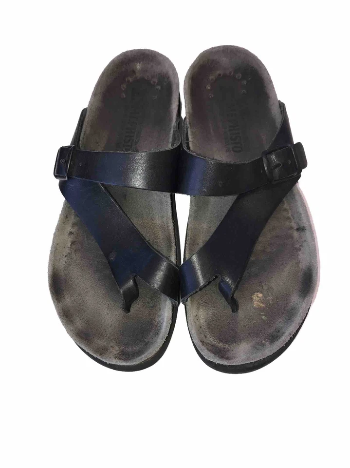 Mephisto Helen Womens 39 Sandals Black Thong Slide Shoes Comfort US 8 - Image 2 of 4