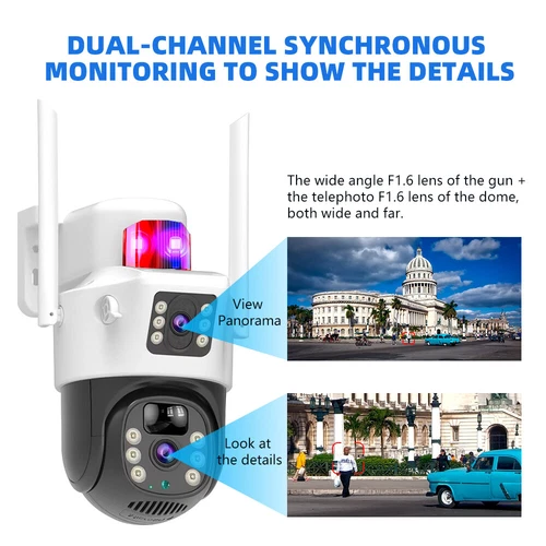 Auto-Tracking Outdoor Security Camera Solar Battery CCTV PTZ Camera Dual Lens - Picture 7 of 12
