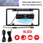 12V HD Car Rear View Backup Camera Night Vision US License Plate Frame 8 IR CMOS