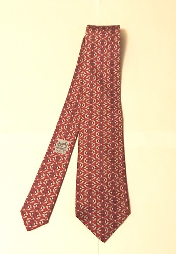Cravate Hermès 7126 FA - 100% Soie, Rouge - Occasion En Excellent état Authentique