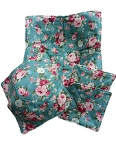 Green Pink Rose Floral Microwaveable Bowl Cozy Potholder Set & 2 Jar Grippers