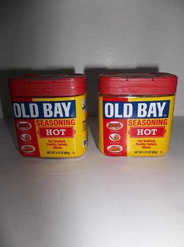 Lot of 2 Old Bay Hot Seasoning Canisters 2.12 oz.