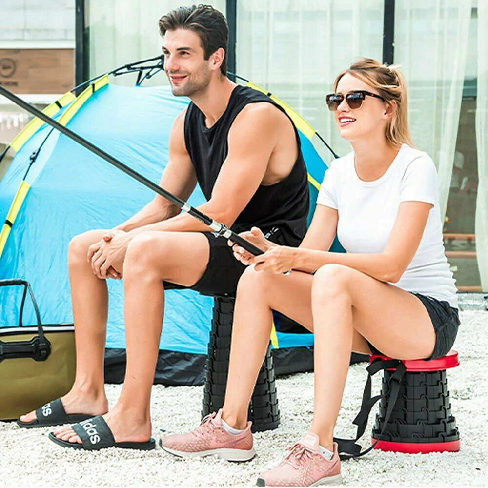 Siège tabouret pliant portable rétractable télescopique camping pêche chaises de voyage - Photo 12/19