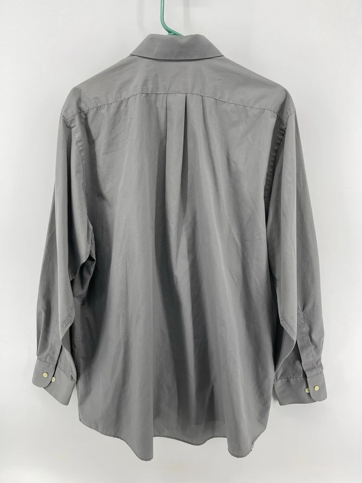 Van Heusen Button Up Shirt Mens Size 17 34/35 XL Gray Long Sleeve Fast Shipping - Image 3 of 4