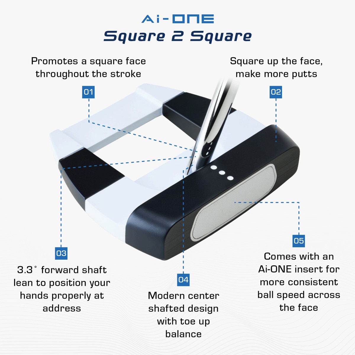 Odyssey Ai ONE Jailbird Square 2 Square Putter New 2025 | eBay