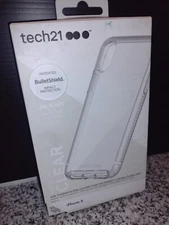 iPhone X Cell Phone Case Tech21 Clear Thin Light Impact Protection & Glass Cover
