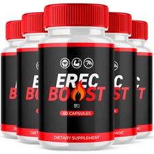 (5 Pack) Erec Boost Pills, Maximize Energy, Vitality & Stamina 300 Capsules