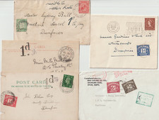 1904/66 5 x DUMFRIES-SHIRE POSTAGE DUES  COVERS & P/Cs ANNAN MONIAIVE LOCKERBIE