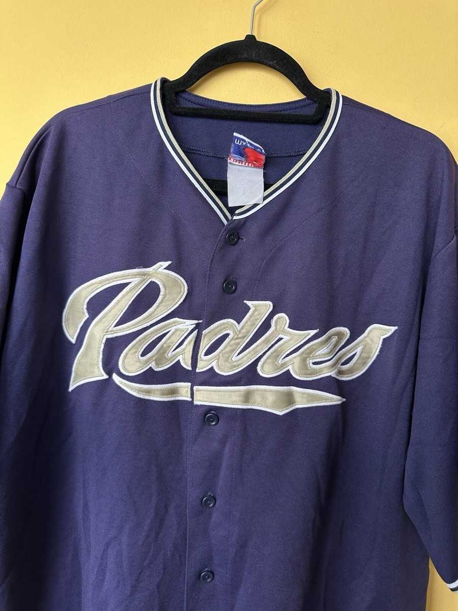VTG Majestic San Diego Padres Jersey Men's XL Made in USA Navy