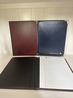 3 Professional Leather Padfolio 9 5 x 12 5 Legal Pad Holder Lot Of 3 Vintage.