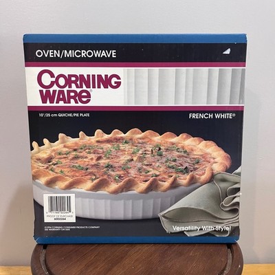 Vtg 1994 Corning Ware French White 10'' Quiche Pie Plate 6002264 NIB Cookware