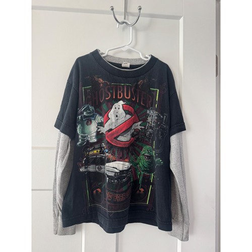Vintage 90s Y2K Ghostbusters Graphic Tee Long Sleeve Movie Cartoon Shirt - Picture 2 of 7
