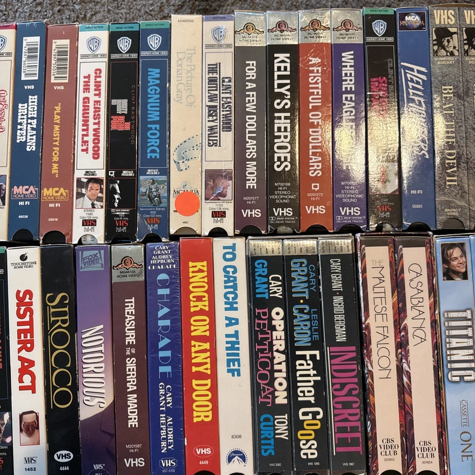 HUGE LOT of (105) VHS Clint Eastwood John Wayne Westerns MGM Warner WB Movies Foto 3 de 4