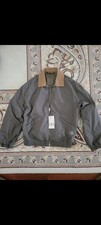 ZARA Men's Bomber Jacket Gray Brown Check Point Collar Zip Front Size S