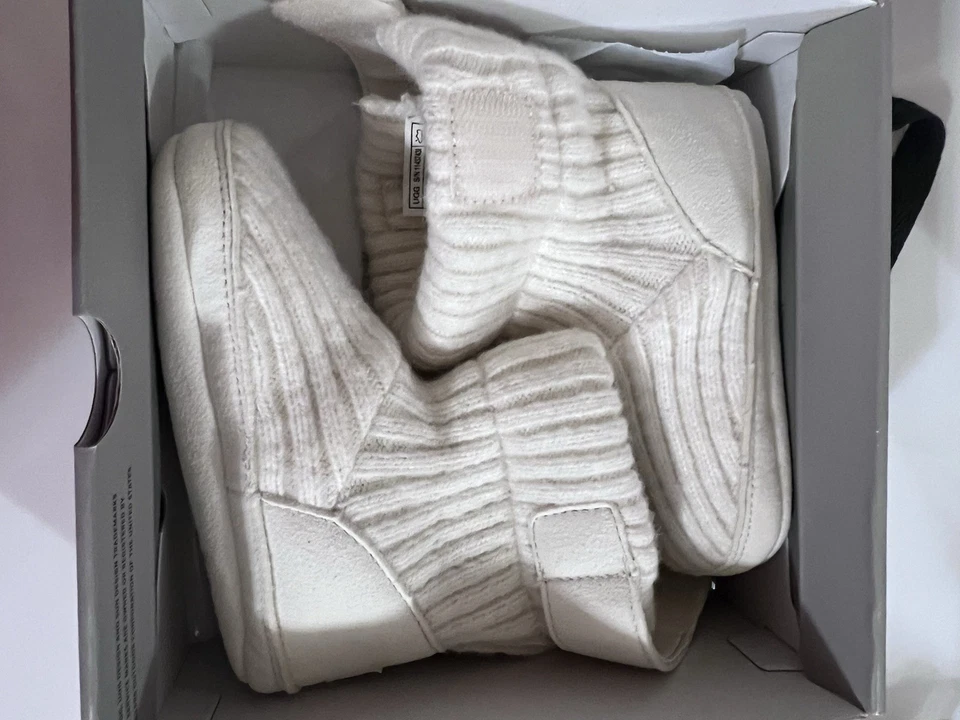 Botas de nieve UGG Skylar 1143743I-CRM pequeñas cremas acanaladas tejidas al tobillo QLW135 Foto 4 de 4