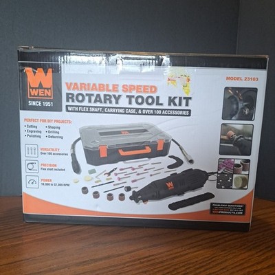 Rotary Tool Kit 100+ Pieces Accessories Dremel Set Variable Speed w/ Flex Shaft