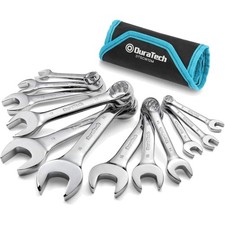 12-Piece Combination Spanner Set, 8-19 mm, Extra Short, Open-End Spanner Set,...