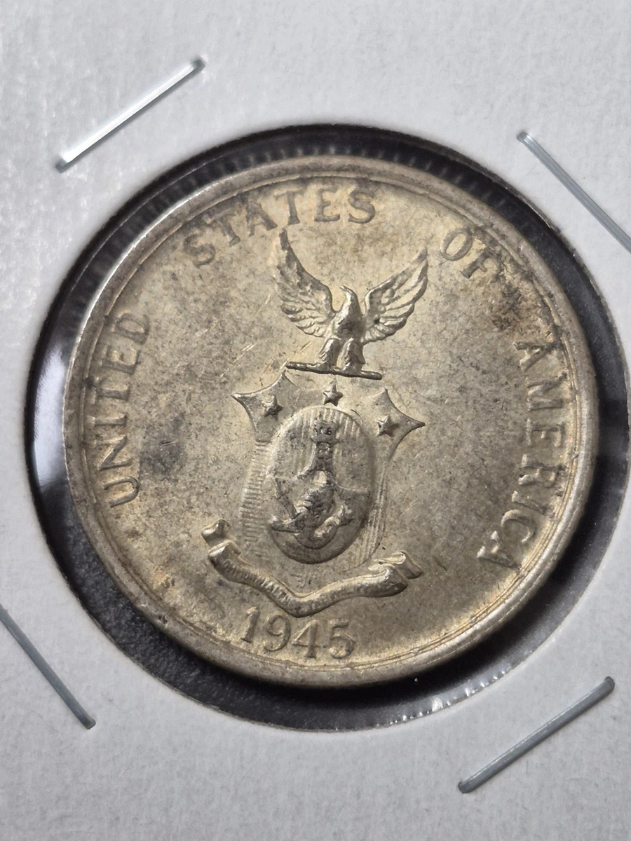 (稀少な状態) フィリピン コモンウェルス　50センタボ銀貨　1945 S 1945 Year Philippine Coins for sale | eBay